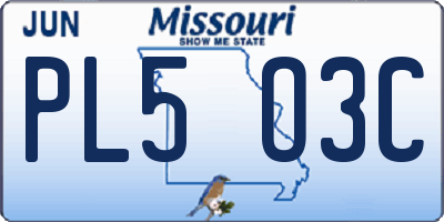 MO license plate PL5O3C