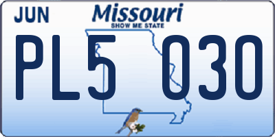 MO license plate PL5O3O