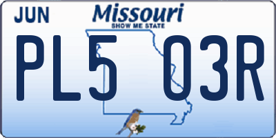 MO license plate PL5O3R