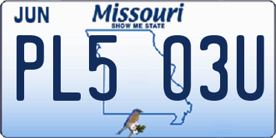 MO license plate PL5O3U