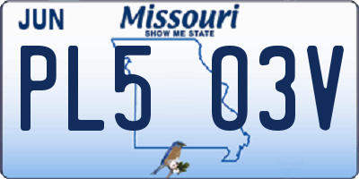 MO license plate PL5O3V