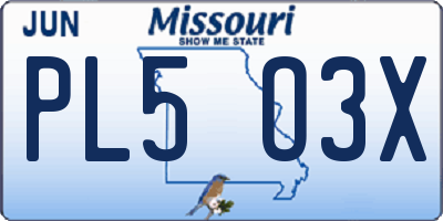 MO license plate PL5O3X