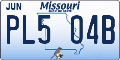 MO license plate PL5O4B