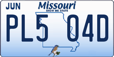 MO license plate PL5O4D