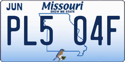 MO license plate PL5O4F