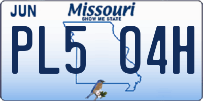 MO license plate PL5O4H
