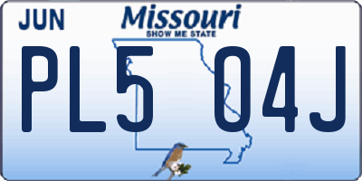 MO license plate PL5O4J