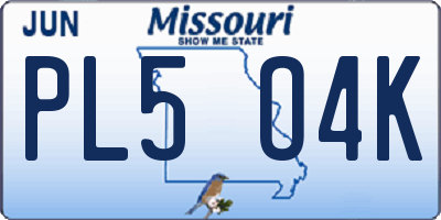 MO license plate PL5O4K