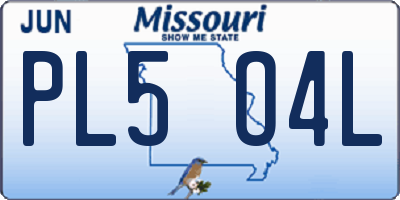 MO license plate PL5O4L