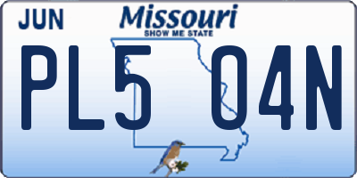 MO license plate PL5O4N