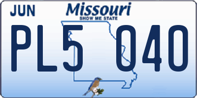 MO license plate PL5O4O