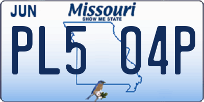 MO license plate PL5O4P