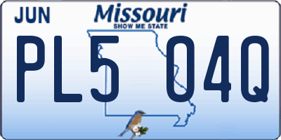 MO license plate PL5O4Q