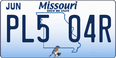 MO license plate PL5O4R