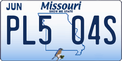 MO license plate PL5O4S
