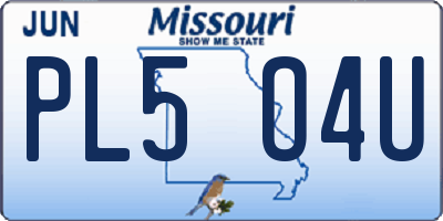 MO license plate PL5O4U