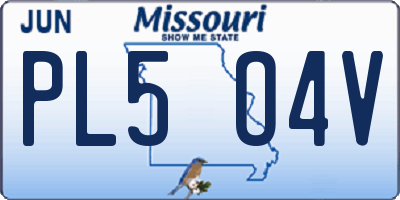MO license plate PL5O4V