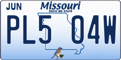 MO license plate PL5O4W