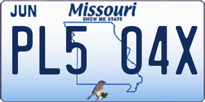 MO license plate PL5O4X