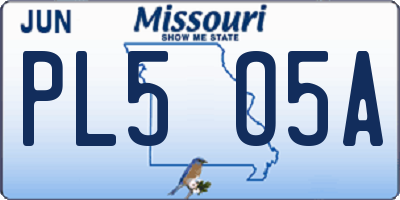 MO license plate PL5O5A