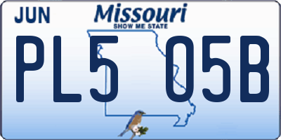MO license plate PL5O5B