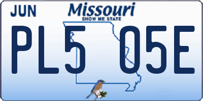 MO license plate PL5O5E