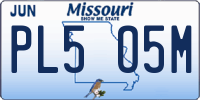 MO license plate PL5O5M