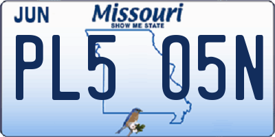 MO license plate PL5O5N