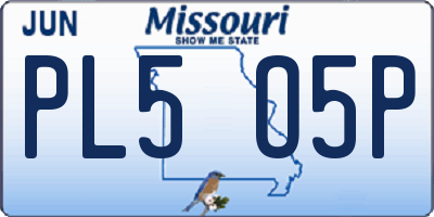 MO license plate PL5O5P
