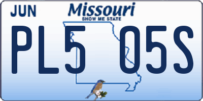 MO license plate PL5O5S
