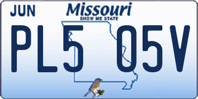 MO license plate PL5O5V