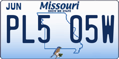 MO license plate PL5O5W