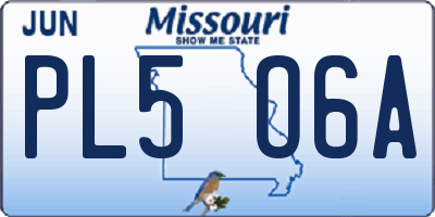 MO license plate PL5O6A