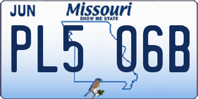 MO license plate PL5O6B