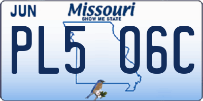 MO license plate PL5O6C