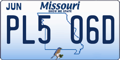 MO license plate PL5O6D