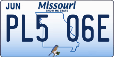 MO license plate PL5O6E