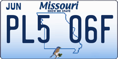 MO license plate PL5O6F