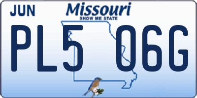 MO license plate PL5O6G