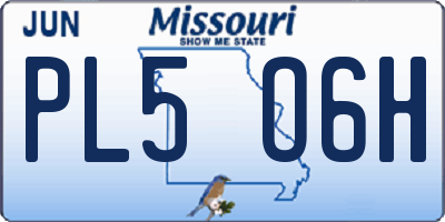 MO license plate PL5O6H