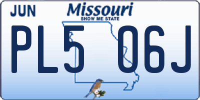 MO license plate PL5O6J