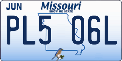 MO license plate PL5O6L