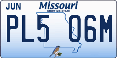 MO license plate PL5O6M