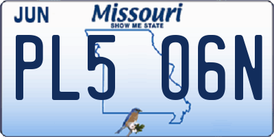 MO license plate PL5O6N