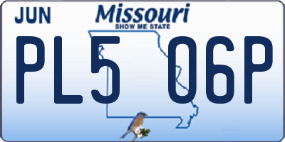 MO license plate PL5O6P
