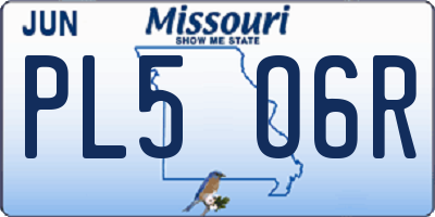 MO license plate PL5O6R