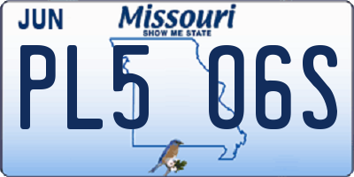MO license plate PL5O6S