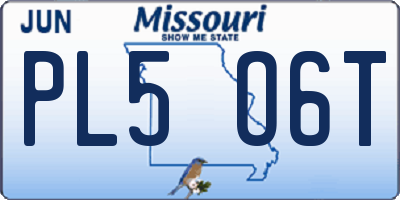 MO license plate PL5O6T