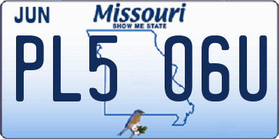 MO license plate PL5O6U