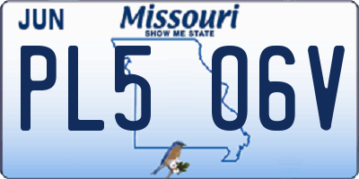 MO license plate PL5O6V